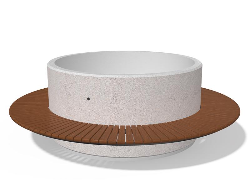 URBNLIVING Blumentopf In Betonoptik Mit Holzbeinen – Runder Pflanztopf Für Drinnen/draußen, Verschiedene Größen & Farben